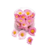 40 Deko Margeritenblüten in Rosa/Pi gallery