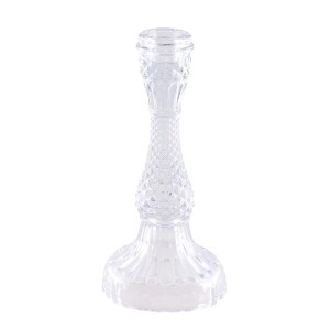 Großer Glas Kerzenständer in Kristall-Optik,...