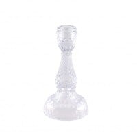 Glas Kerzenst&auml;nder in Kristall-Optik, 16,5 cm.