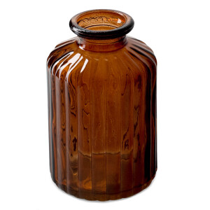 Kleines Glas Flaschen Väschen, gestreift, in Braun,...
