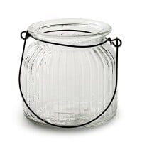 Glas Windlicht gestreift, klar, mit Henk gallery