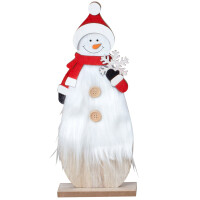 Holz Schneemann mit flauschiger Verzieru gallery