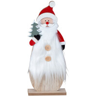 Holz Nikolaus mit flauschiger Verzierung gallery