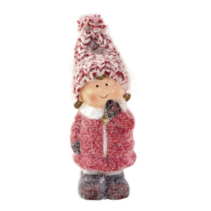 Deko Winter Mädchen mit Strickmütze in...