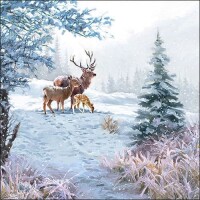 20er Pack Servietten Hirsch-Familie im S gallery
