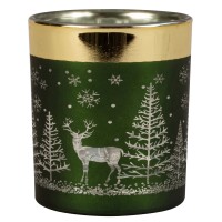 Teelichtglas Hirsch im Winterwald in Gr& gallery