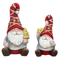 2 Keramik Weihnachtsm&auml;nner mit Tannenbaum,...