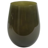 Glas Windlicht in Olivgr&uuml;n, 12 cm.