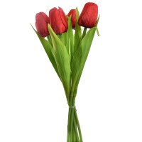7er Bund Kunstblumen Tulpen in Rot, 35 c gallery