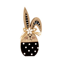 Kleiner Holz Osterhase in Schwarz/Wei&sz gallery