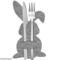 Filz Bestecktasche Osterhase in Grau mel gallery