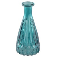 Glas Flaschen V&auml;schen Classy in Petrol, 14,5 cm.
