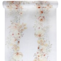 3 Meter Musselin Tischläufer Blumen und Blätter, 3
