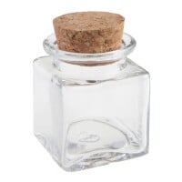 Mini Glas Bonboniere, eckig mit Korkvers gallery
