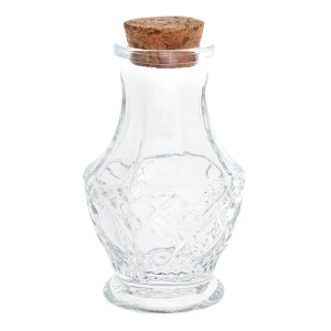 Mini Glas Bonboniere Vintage mit Korkverschluss, 85 mm.