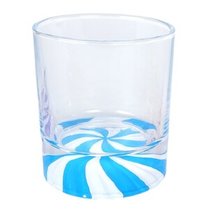 Glas Windlicht Sweet Loop in Hellblau, 95 mm.