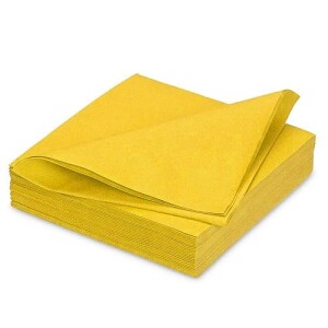 25 Premium Faltservietten in Gelb, 40 x 40 cm,...