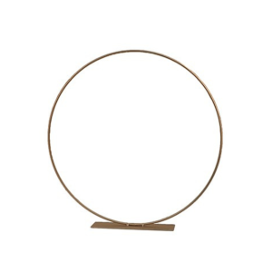 Metall Ring zum Verzieren auf Standfuß in Gold, 30 cm.