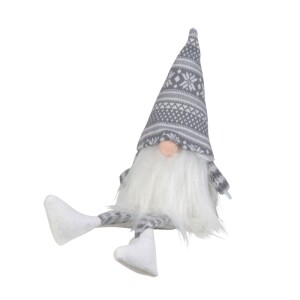 Deko Wichtel Kantenhocker mit Schlackerbeinen, in Grau,...