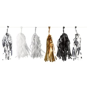 3 Meter Tasselgirlande -Glamour-, Geburstag, Silvester.