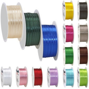 10 Meter Satin Band in Weiß, 3 mm