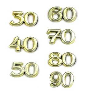 Jubiläumszahl 50 in Gold, 15 mm, 10 Stück
