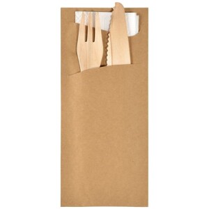 Duni Bestecktasche Sacchetto in Eco Brown, mit...