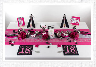Geburtstag Tischdeko in Pink Schwarz