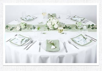 Tischdeko Hochzeit in Pistaziengrün