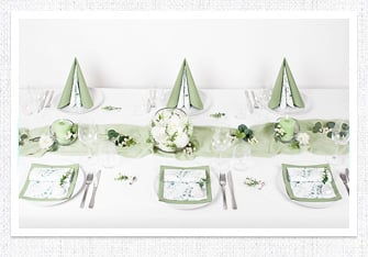 Tischdeko Hochzeit in Pistaziengrün