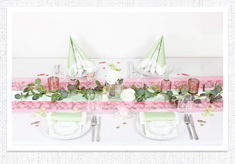 Kommunion, Konfirmation Tischdeko Harmonie in Rosa-Hellgrün