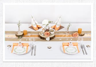 Kommunion, Konfirmation Tischdeko in Apricot