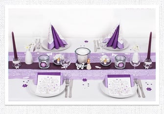 Kommunion, Konfirmation Tischdeko in Flieder-Lila