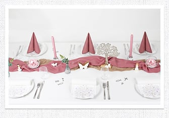 Kommunion, Konfirmation Tischdeko Schmetterling & Lebensbaum