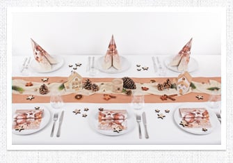 Tischdeko Advent, Winter, Weihnachten Winterdorf