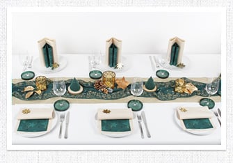 Tischdeko Advent, Winter, Weihnachten Edle Weihnachtstafel