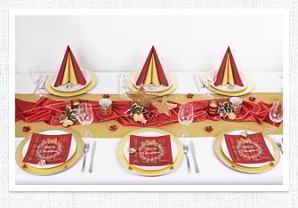 Tischdeko Advent, Winter, Weihnachten Gold-Bordeaux