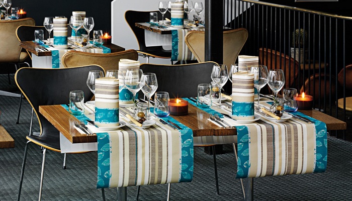 Tischdekoration Cietta Stripe Mustertisch Tischdekoration Herbst von Duni bei Tafeldeko