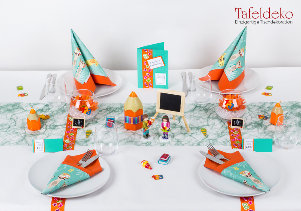 Tischdeko Einhorn Deko Einschulung Schulanfang Party  Schultüte Tafel Farbwahl 2 