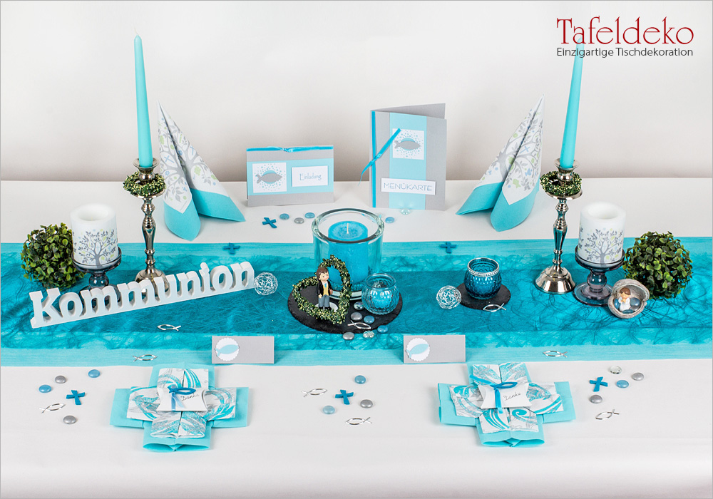 2 Mustertisch Symbole In Mint Turkis Tischdeko Kommunion Konfirmation Tafeldeko De