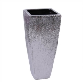 Dekovase in Silber gebürstet