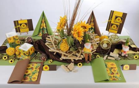 Tischdeko 18 Geburtstag mit Sonnenblumen
