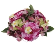 Kerzenring mit Blumen in Lila