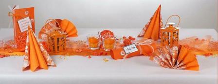 Tischdeko in orange