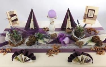 Tischdeko mit Lavendel