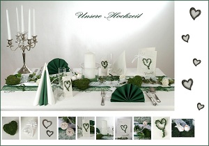 Tischdekoration grün-weiß