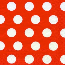 Serviette Big Dots rot