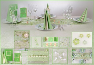 Tischdekoration in grün