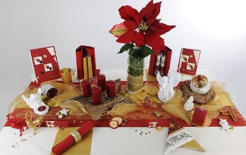Weihnachten Tisch Rot Gold