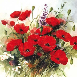 Tischdeko mit Mohn